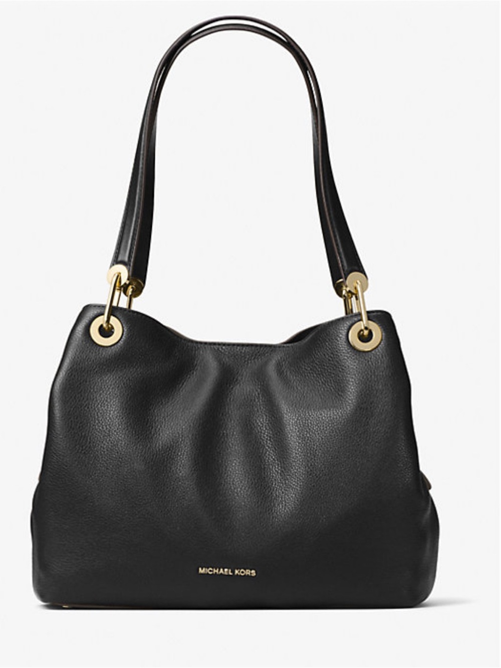 Michael Kors Raven Black Soft Pebbled Leather Medium ShoulderTote Bag